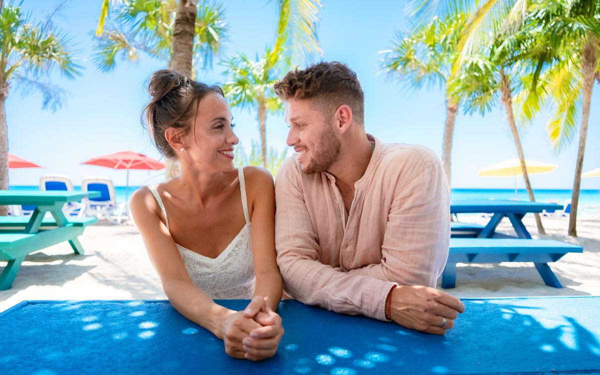 Couple riding jet ski in Cozumel, Mexico
